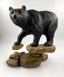 Black Bear On Rocks