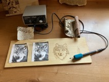 Woodburning a Wolf