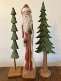 Santa with carved trees