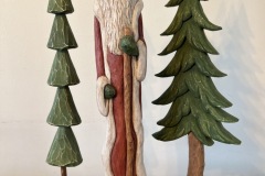 Santa with carved trees